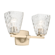  55215CPZWTR - Marant 14.25" 2-Light Vanity Light with Clear Water Glass in Champagne Bronze