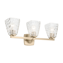  55216CPZWTR - Marant 23.75" 3-Light Vanity Light with Clear Water Glass in Champagne Bronze