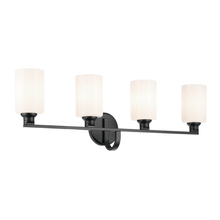  55227BK - Gioe 32.25" 4-Light Vanity Light with Opal Glass in Black