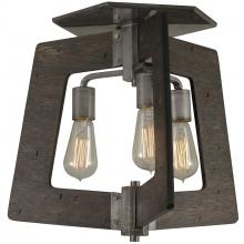  268S03SL - Lofty 3-Lt Ceiling Mount - Steel/Zebrawood