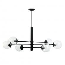  373N06BL - Mid-Century 6-Lt Linear Pendant - Black