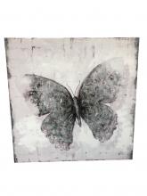  4DWA0116 - Flutter Black and White Mixed-Media Wall Art