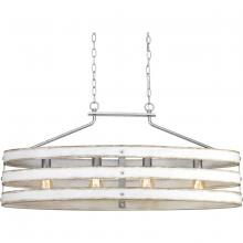  P400097-141 - Gulliver Collection Four-Light Galvanized Finish Coastal Linear Chandelier Light