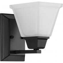  P300158-31M - Clifton Heights Collection One-Light Modern Farmhouse Matte Black Etched Glass Bath Vanity Light