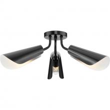  P350272-31M - Cornett Collection 44.12 in. Three-Light Matte Black Contemporary Flush Mount Light