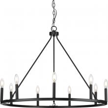  P400314-31M - Gilliam Collection Nine-Light Matte Black New Traditional Chandelier