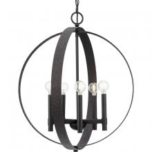  P400391-31M - Allegheny Collection Five-Light Matte Black Rustic Modern Pendant