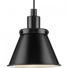  P500383-31M - Hinton Collection One-Light Matte Black Modern Farmhouse Pendant