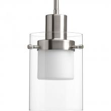  P500000-009-30 - Moderna LED Collection Brushed Nickel Clear Glass Mid-Century Modern Pendant Light