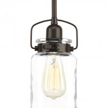  P500055-020 - Calhoun Collection One-Light Antique Bronze Clear Glass Farmhouse Mini-Pendant Light