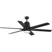  P250026-031-30 - Arlo Collection 60" Indoor/Outdoor Six-Blade Black Ceiling Fan