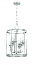  57036-BNK - Jolenne 6 Light Cage Foyer Pendant in Brushed Polished Nickel