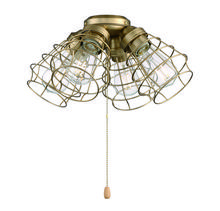  LK405101-SB-LED - 4 Light Cage Light Kit in Satin Brass