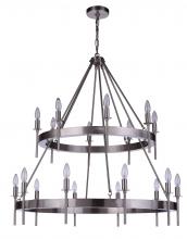  54318-BNK - Larrson 18 Light Chandelier in Brushed Polished Nickel