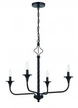  57024-FB - Jolenne 4 Light Chandelier in Flat Black