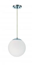  56891-CH-WG - Gaze 1 Light 10" Pendant in Chrome (White Glass)