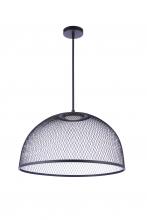  P1005FB-LED - 24.25â€ Diameter Sculptural Statement Metal Mesh Dome Pendant in Flat Black