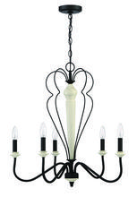  52525-CWESP - Anna 5 Light Chandelier in Cottage White/Espresso