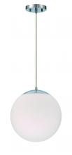  56892-CH-WG - Gaze 1 Light 12" Pendant in Chrome (White Glass)