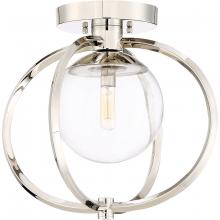  45551-PLN - Piltz 1 Light Semi Flush in Polished Nickel