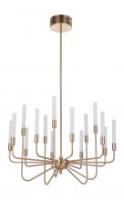  49615-SB-LED - Valdi 15 Light LED Chandelier in Satin Brass