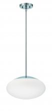  56894-CH-WG - Gaze 1 Light 14" Pendant in Chrome (White Glass)