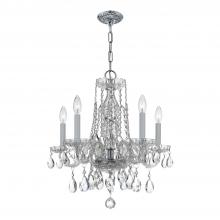  1061-CH-CL-SAQ - Traditional Crystal 5 Light Spectra Crystal Polished Chrome Chandelier