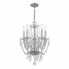  1129-CH-CL-S - Traditional Crystal 5 Light Swarovski Strass Crystal Polished Chrome Mini Chandelier