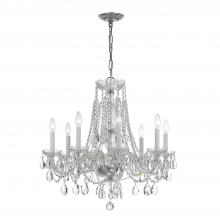  1138-CH-CL-S - Traditional Crystal 8 Light Swarovski Strass Crystal Polished Chrome Chandelier