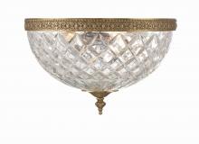  117-12-OB - Crystorama 3 Light Olde Brass Crystal Flush Mount