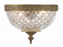  117-8-OB - Crystorama 2 Light Olde Brass Crystal Flush Mount