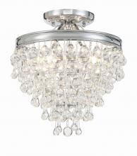  130-CH_CEILING - Calypso 3 Light Crystal Teardrop Polished Chrome Semi Flush Mount