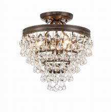  130-VZ_CEILING - Calypso 3 Light Crystal Teardrop Vibrant Bronze Semi Flush Mount