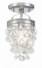  131-CH_CEILING - Calypso 1 Light Crystal Teardrop Polished Chrome Semi Flush Mount