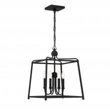  2245-BF_NOSHADE - Libby Langdon Sylvan 4 Light Black Forged Mini Chandelier