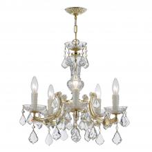  4376-GD-CL-SAQ - Maria Theresa 5 Light Spectra Crystal Gold Chandelier