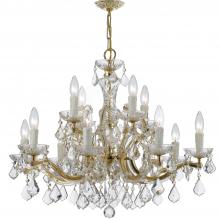  4379-GD-CL-MWP - Maria Theresa 12 Light Hand Cut Crystal Gold Chandelier