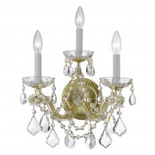  4403-GD-CL-S - Maria Theresa 3 Light Swarovski Strass Crystal Gold Sconce