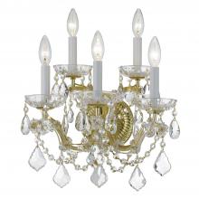  4404-GD-CL-SAQ - Maria Theresa 5 Light Spectra Crystal Gold Sconce