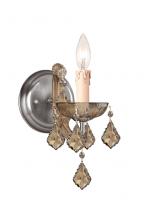  4471-AB-GT-S - Maria Theresa 1 Light Golden Teak Swarovski Strass Crystal Antique Brass Sconce