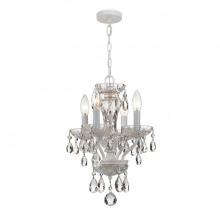  5534-WW-CL-S - Traditional Crystal 4 Light Swarovski Strass Crystal Wet White Mini Chandelier