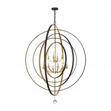  590-EB-GA - Luna 12 Light English Bronze + Antique Gold Chandelier