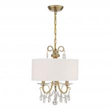  6623-VG-CL-SAQ - Othello 3 Light Spectra Crystal Vibrant Gold Mini Chandelier