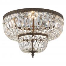  718-EB-CL-SAQ - Crystorama 4 Light Spectra Crystal English Bronze Flush Mount