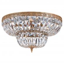  724-OB-CL-SAQ - Crystorama 6 Light Spectra Crystal Olde Brass Flush Mount