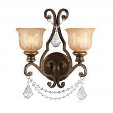  7502-BU-CL-S - Norwalk 2 Light Swarovski Strass Crystal Bronze Umber Sconce