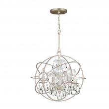  9025-OS-CL-S - Solaris 4 Light Swarovski Strass Crystal Olde Silver Mini Chandelier