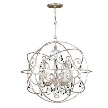  9026-OS-CL-S - Solaris 5 Light Swarovski Strass Crystal Olde Silver Sphere Chandelier