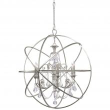  9219-OS-CL-SAQ - Solaris 6 Light Spectra Crystal Olde Silver Sphere Chandelier