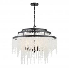  POP-A5076-MK-FR - Poppy 6 Light Matte Black Chandelier